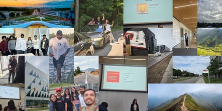A collage of all the activities done by students in the course and the networking events.