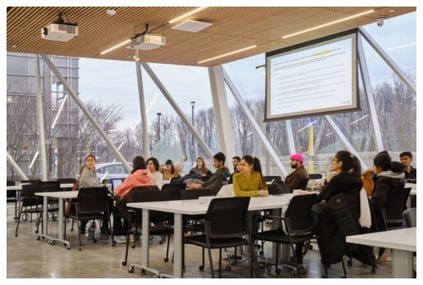 Students surrounded by a calm and relaxed atmosphere.