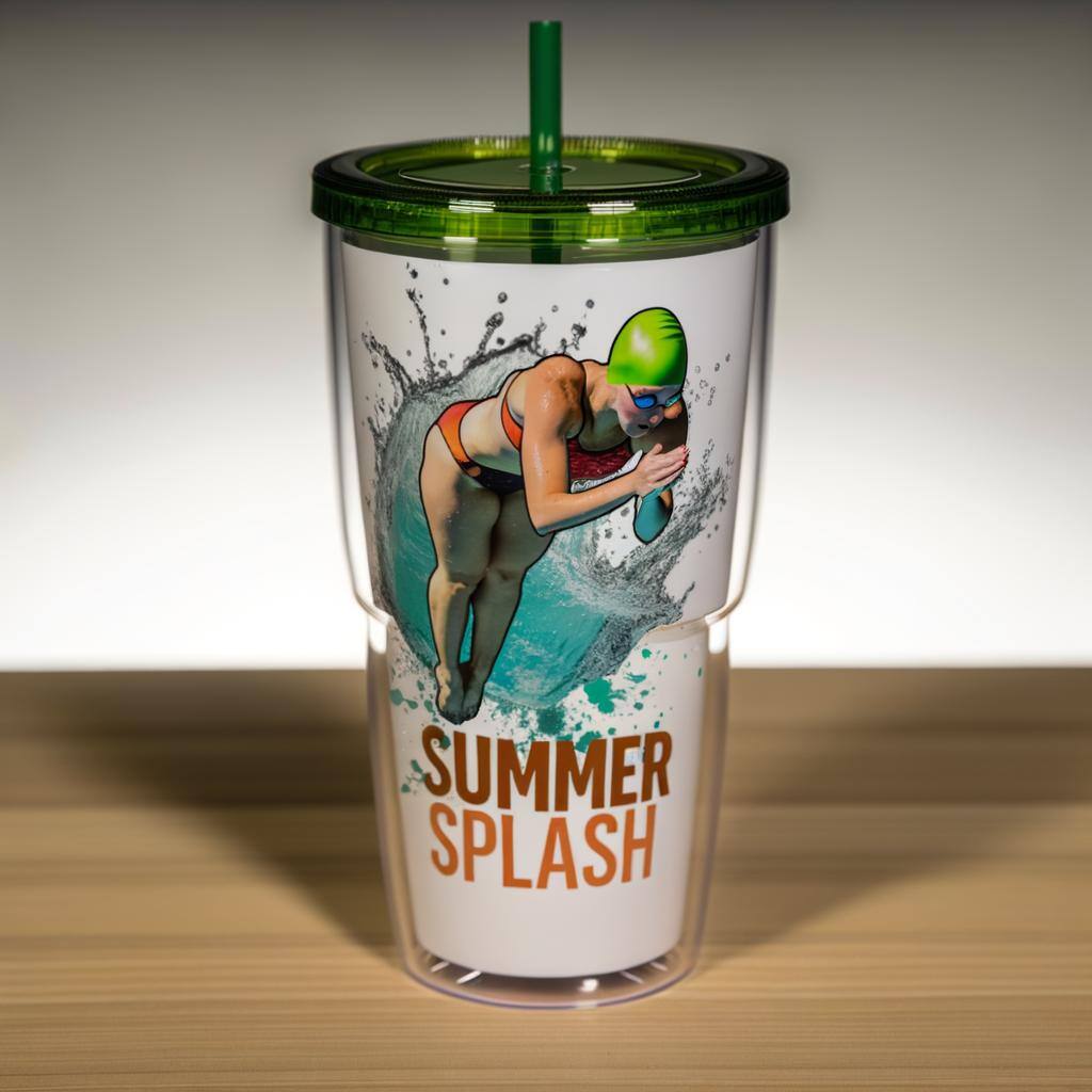 Summer McIntosh printed on a tumbler cup